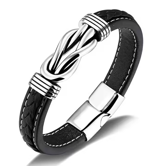 Marlary Wholesale Stainless Steel Charm Men Hardware for Black Leather Bracelets
