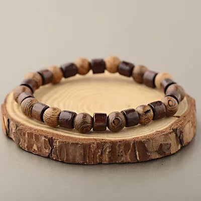 Lucky handmade wooden bead bracelet